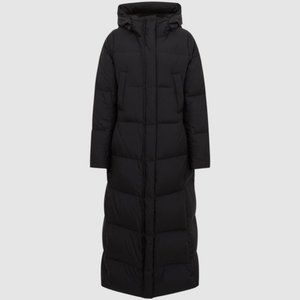 NWT Women's Reiss Tilde Long Puffer Coat Black Size Medium